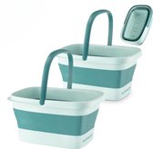 BUDDLEY Voetenbad Inklapbaar (SET 2x) - Groen - Voetbad - Voetenbaden - Ontspan je voeten
