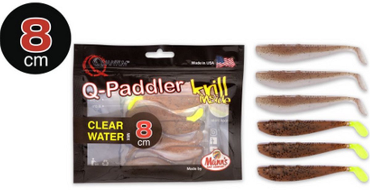 Q-Paddler Clear Water Packs (8cm) 3x Wakasagi & 3x Brown Shiner