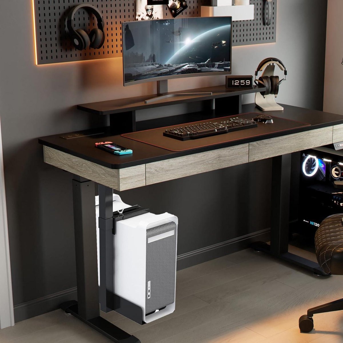 Raam Deflector Acryl 2012-2022 Botone Bureau Verstelbare Pc-houder Voor Onder Het Bureau Met Rail Op Wielen
