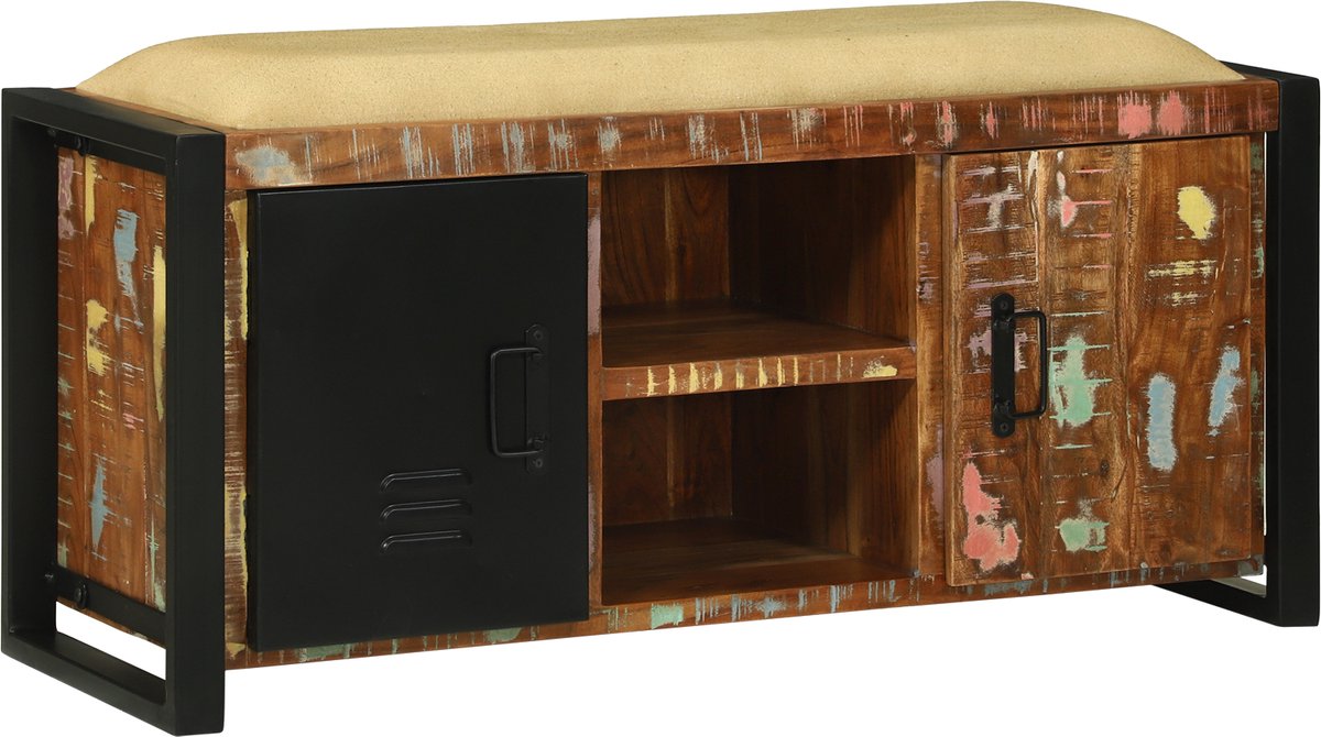 vidaXL Bank Bruin 100 x 35 x 45 cm Massief mangohout