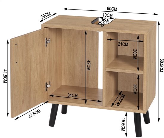 Mueble de TV Norsjö aglomerado/plástico 45 x 95 x 30 cm varios colores