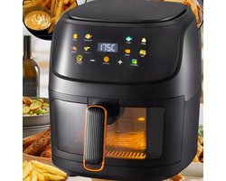 8L Airfryer - 1350W - met heteluchtcirculatiesysteem - uittrekbare frituurmand - oververhittingsbeveiliging - zwart