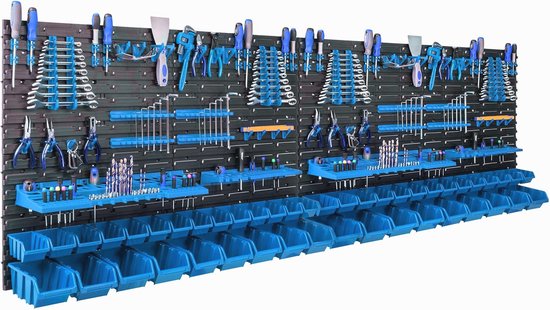 KADAX Gereedschapswand, Opbergsysteem Van PP Kunststof, Wandrek In Verschillende Maten Werkplaatswandrek Met Opbergbakken En Gereedschapshouders 232 X 78 Cm 689888033