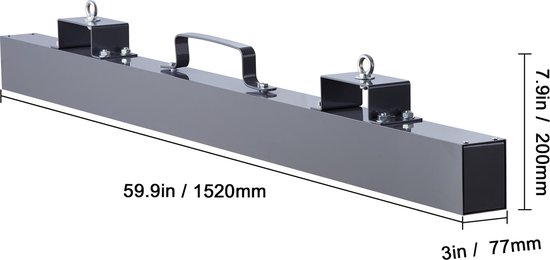93 Lbs Hangend Magnetisch Veeggereedschap, Magnetische Vorkheftruckveegmachine Van IndustriëLe Kwaliteit, Stalen Materiaal voor Het Verzamelen Van Spijkers, Bouten, Ijzerschaafsel En metalen — afbeelding 3