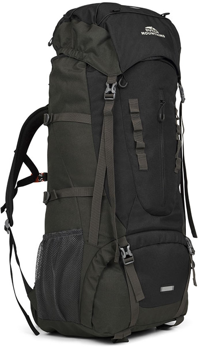 Dutch Mountains Backpack 65-75 ltr | Dames & Heren | Incl. regenhoes | Lichtgewicht | Zwart op Prijzenvolger.com