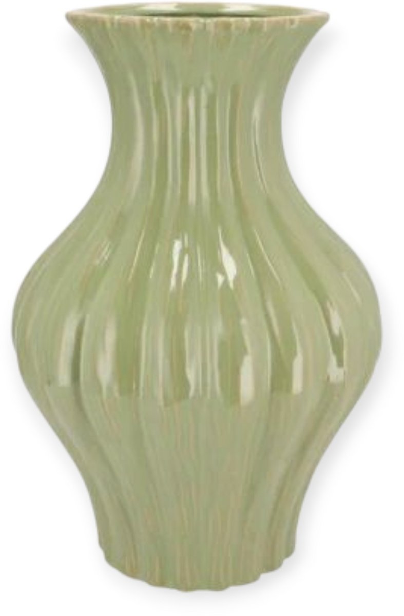 Daan Kromhout - Vaas - Lima - Pistache - Neck - 21x21x31cm - Keramiek