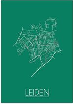 DesignClaud Leiden Plattegrond poster Groen B2 poster (50x70cm)