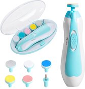 Limes à ongles Bébé - Limes à ongles électrique - Soin des ongles Bébé - Pince à ongles Bébé - avec lumière LED - Cadeau Bébé - Aussi pour Adultes - Blauw