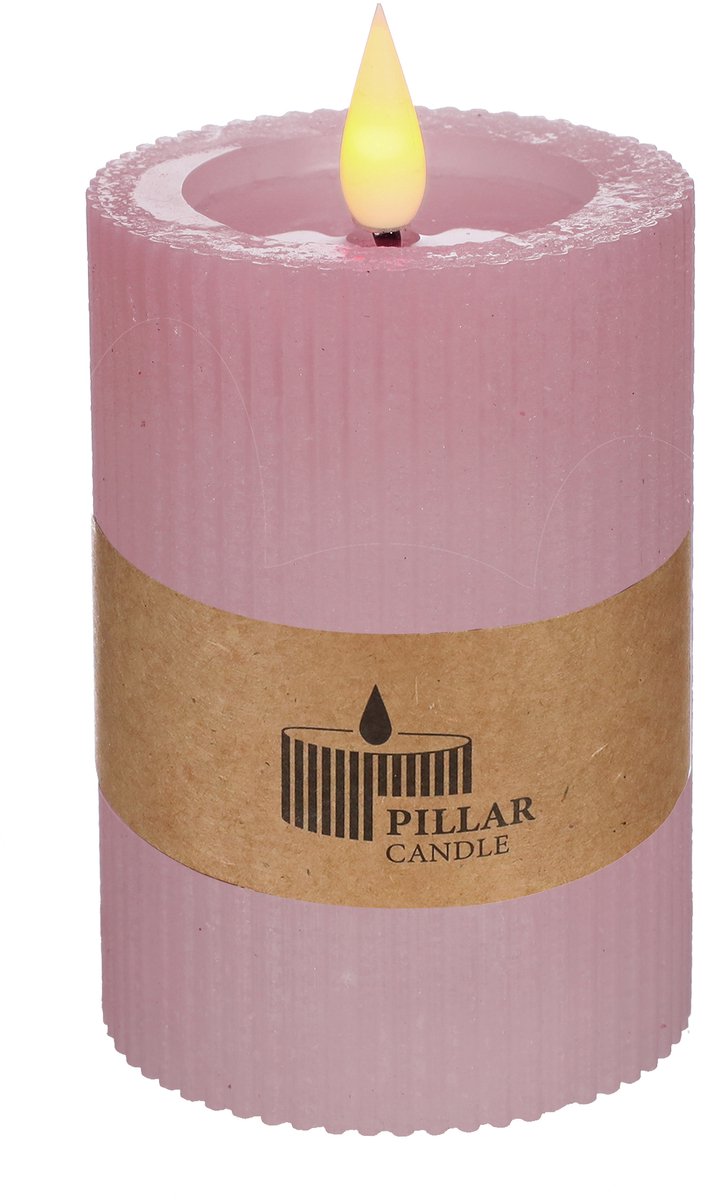 LED Pillar kaars Ø7 h. 10 cm roze (1 st)