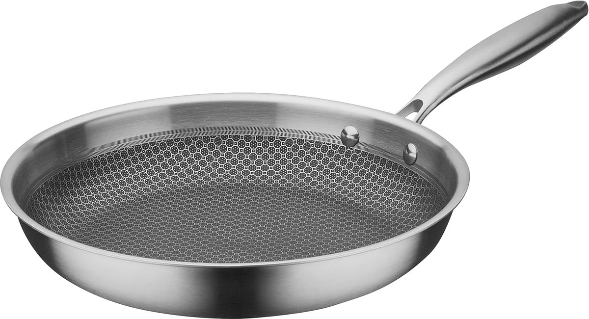 Inoxxa Braadpan 28 cm - Zwart - Met honingraatstructuur - Geschikt voor alle warmtebronnen