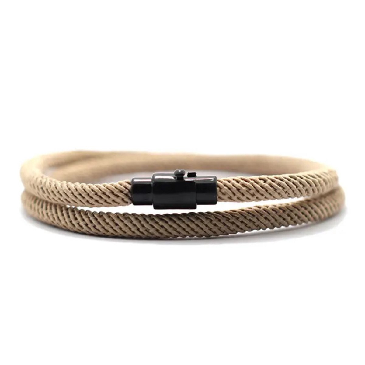 Bovista Armband - Staal - Nep Zilver - Heren - Khaki 21cm