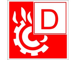 Brandklasse D sticker 150 x 150 mm