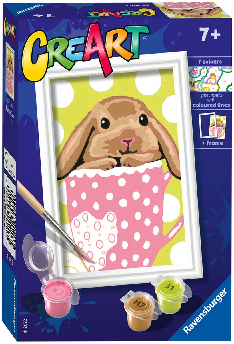 Ravensburger CreArt Bunny Cup - Schilderen op nummer voor kinderen — afbeelding 9