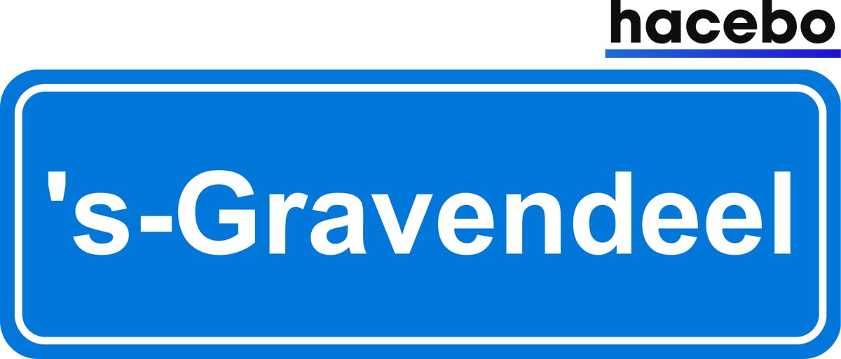 Hacebo - Plaatsnaam Sticker - 29x10 CM - 's-Gravendeel sticker - Verkeersborden sticker - grappige cadeaus - 's-Gravendeel