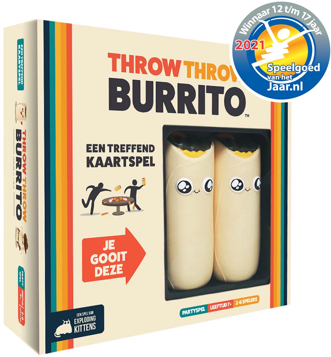 Throw Throw Burrito – Exploding Kittens - Hilarisch Partyspel – Kaartspel voor Familie en Vrienden - Gooi met Squishy Burrito's! - Nederlandstalig — afbeelding 8