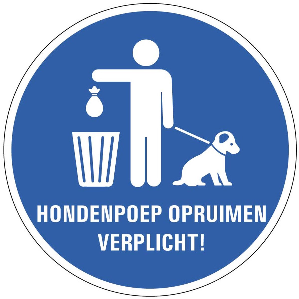 Opruimplicht sticker 100 mm