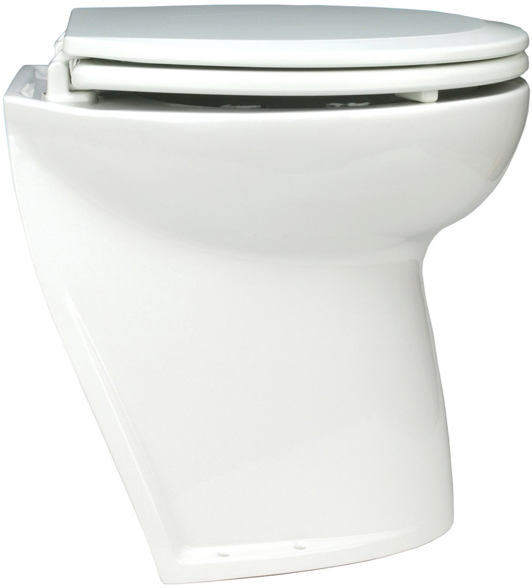 Jabsco DF17 12V Scheepstoilet met Spoelpomp en schuine Achterzijde | 58220-3012
