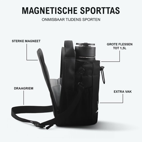 Sac de sport magnétique Royal Empire – Porte-bouteille 1,5 L – Sac de voyage – Sac magnétique – Sac de sport – Sac de fitness – Sac à bandoulière – Imperméable