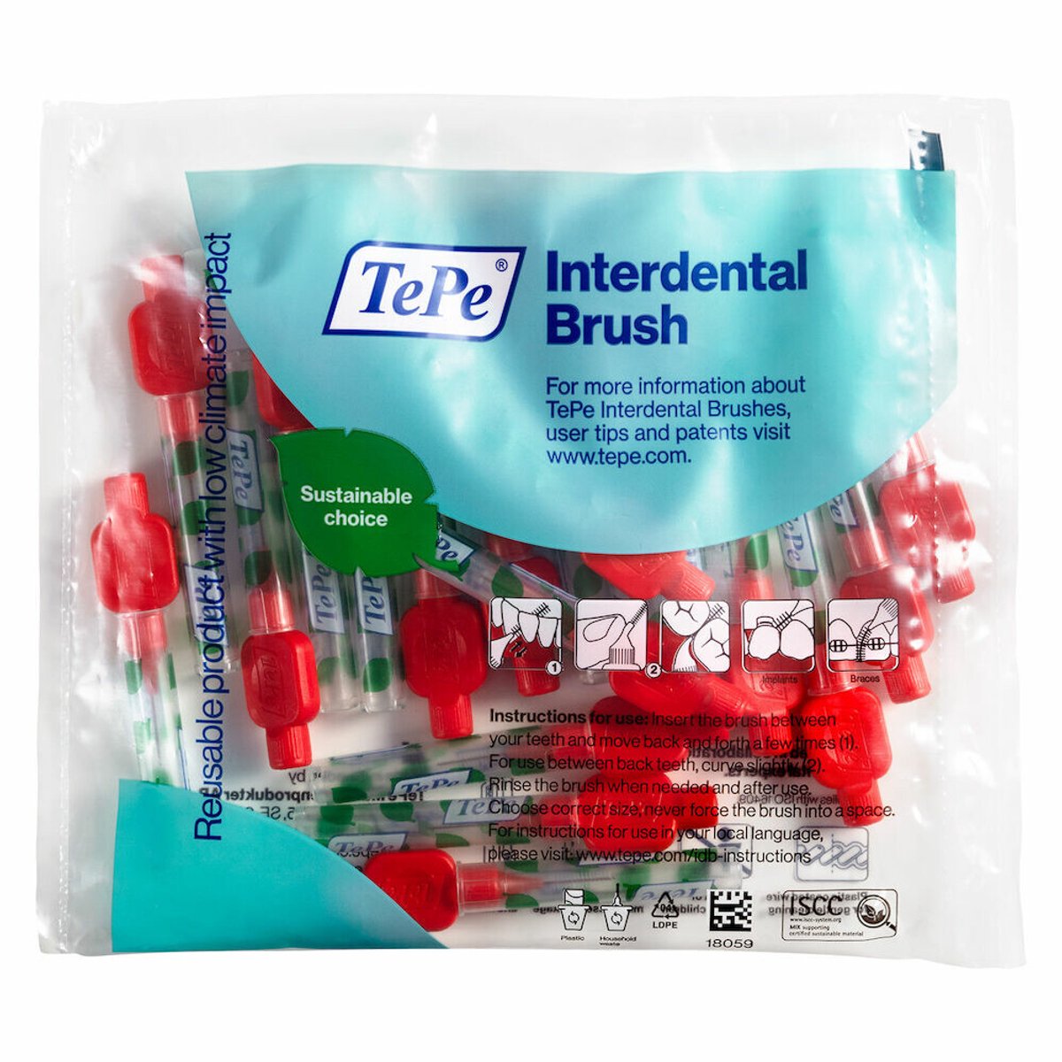 TePe - Interdentale Ragers Original 0,5 mm Rood - 3 x 20 stuks - Voordeelverpakking