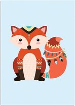 DesignClaud Vosje - Indianen stijl - Tribal A3 + Fotolijst wit