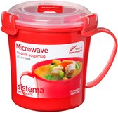 Tasse à soupe pour micro-ondes Sistema - 656 ml - Rouge