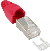 InLine RJ45 krimp connectoren voor F/UTP CAT6 netwerkkabel (flexibel) - 10 stuks / rood
