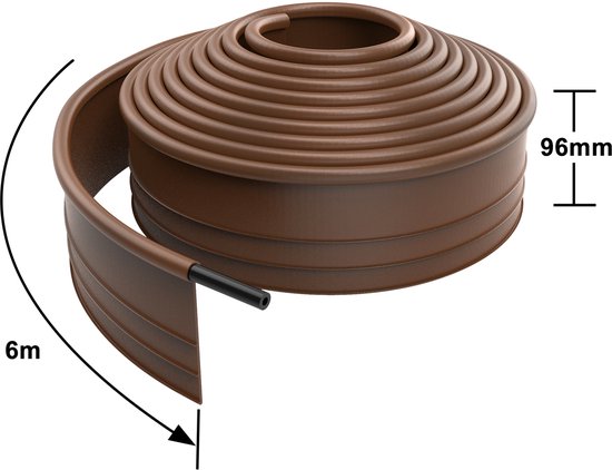 Randaco Grasrand, kunststof, zwart, lengte: 25 m, hoogte: 10 cm, tuinrand met ronde bovenrand, flexibel, voorkomt de groei van gazon