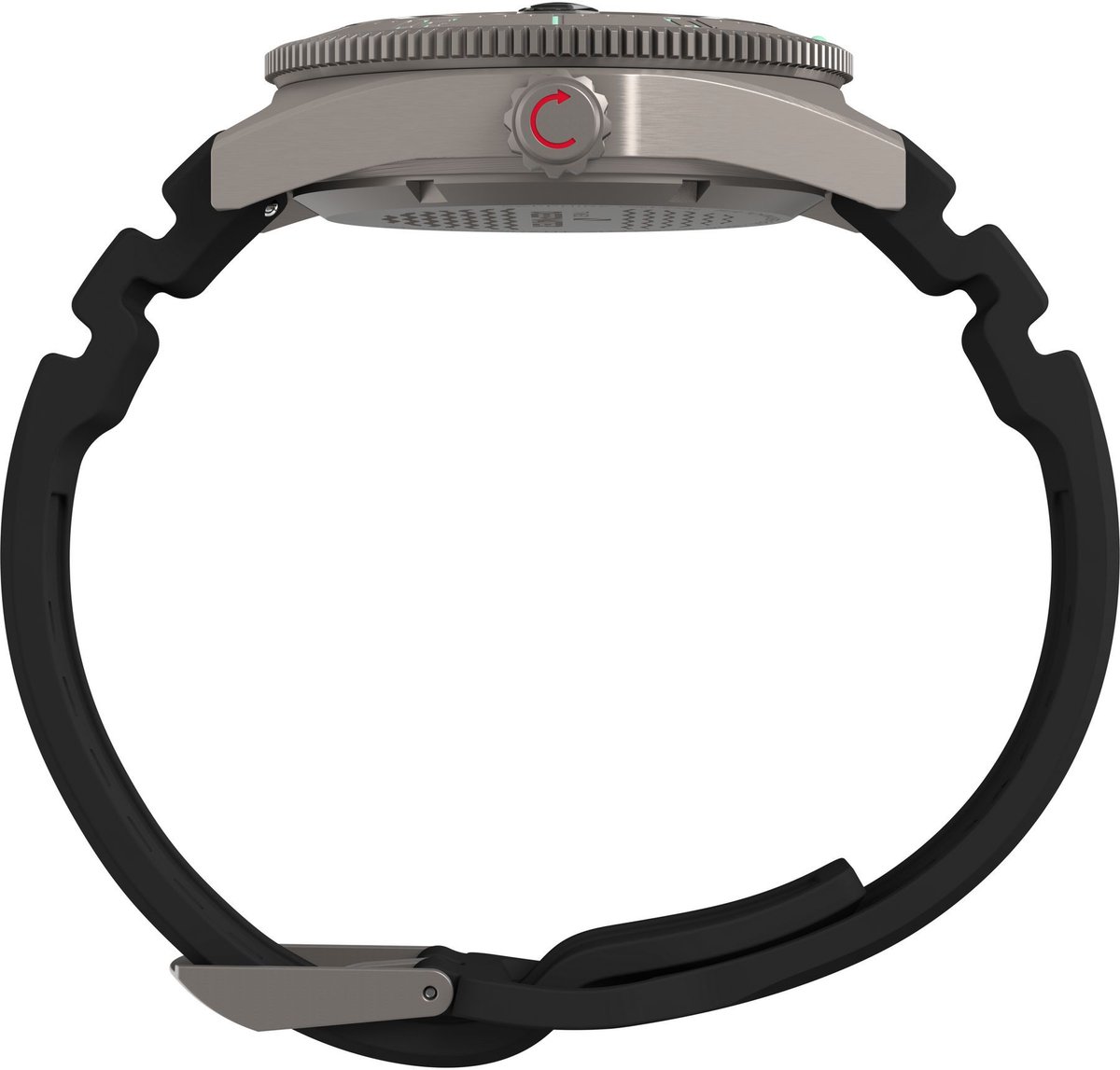 Timex Deepwater Reef 200 Titanium Automatic Automatic Wind Zwart Case: 100% Titanium | Armband: 100% Synthetic Rubber 41 mm TW2W73800AJ