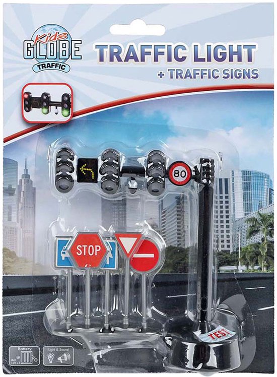 Kids Globe Verkeerslicht met 3 Lichten en 5 Verkeersborden van Kids Globe — afbeelding 2