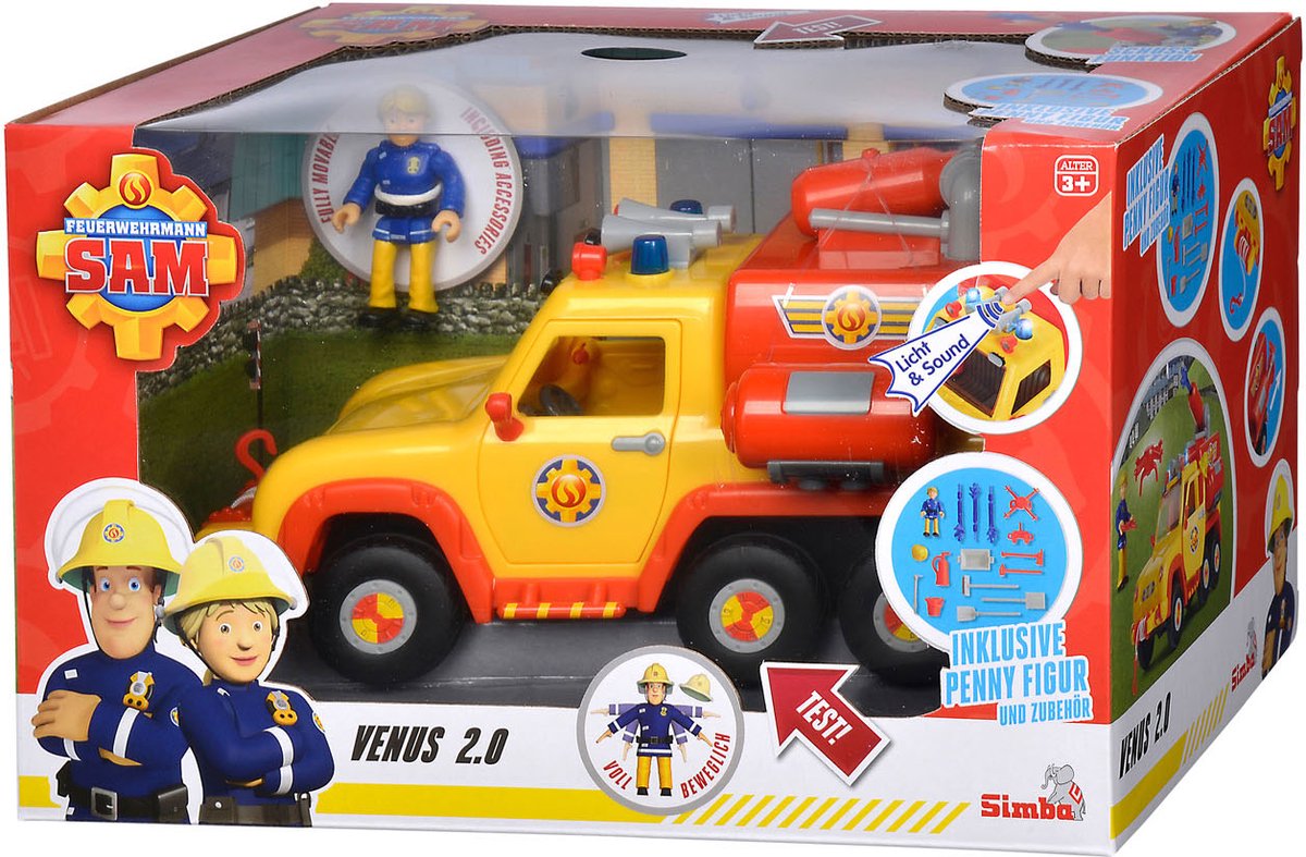 Simba - Brandweerman Sam Brandweerauto Venus 2.0 met figuur - Speelgoedvoertuig - vanaf 3 jaar — afbeelding 9