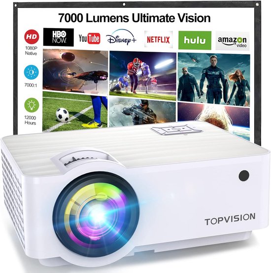 Salange Mini-beamer, ondersteunt 4K mini-projector, wifi 6 BT5.2