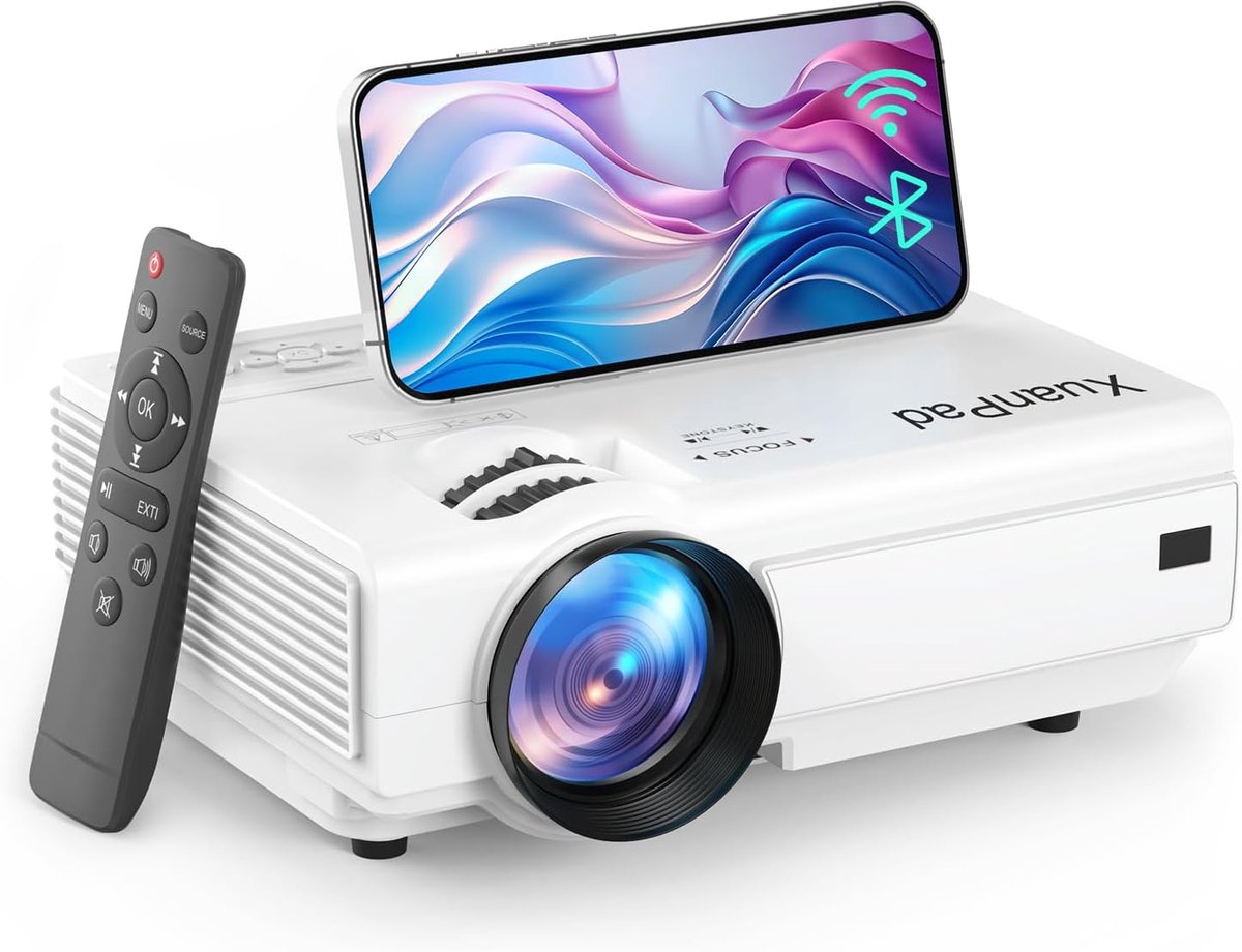 Full HD Mini Beamer met 5G WiFi en Bluetooth - 1080P Projector voor Thuisbioscoop