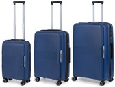 Bol.com TravelZ Swinger Kofferset 3-delig- Lichtgewicht koffers met TSA-slot - Blauw aanbieding