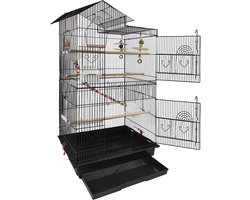 NAIZY Vogelkooi met kooispeelgoed, groot vogelhuis, vogel...
