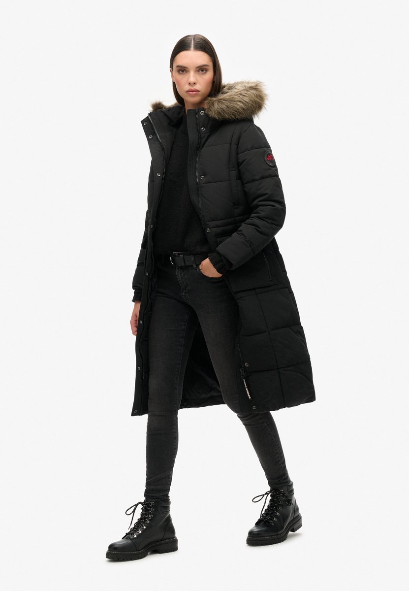 Superdry Lange Everest pufferjas Dames Gewatteerde jassen Zwart