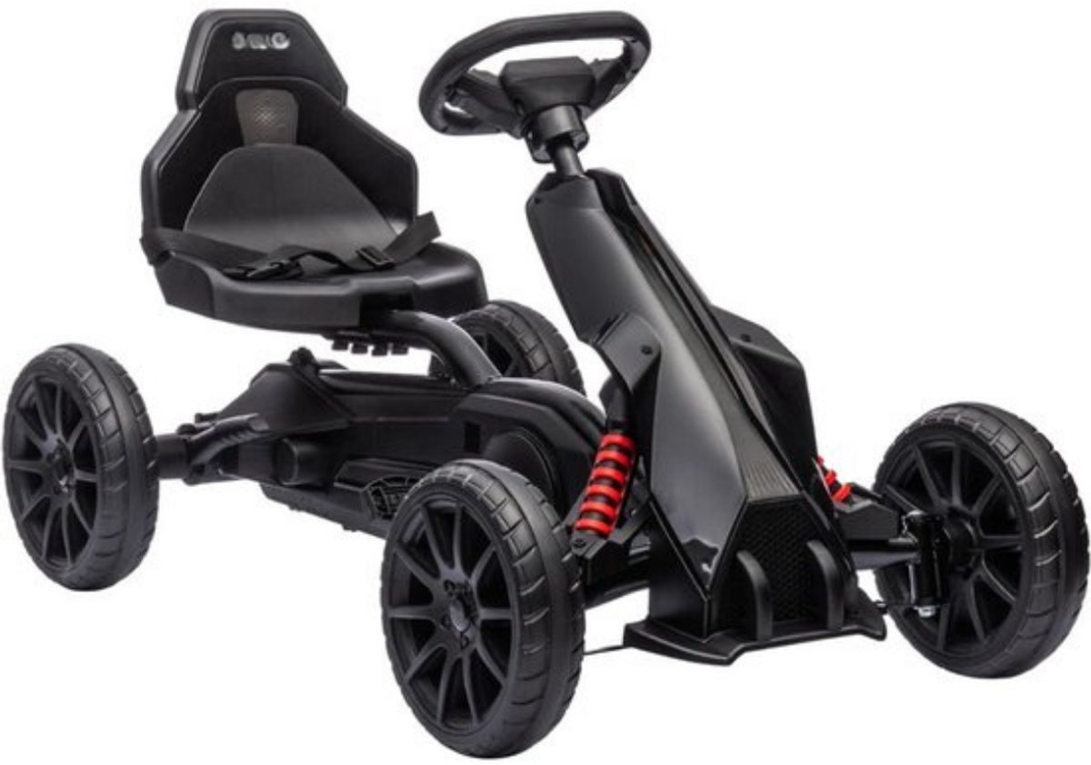 Thuys – Skelter voor Jongens – Ligfiets – Verstelbaar Zadel – Geschikt voor 3-8 Jaar – Stoer Design – Black on Black