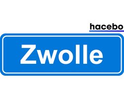 Hacebo - Plaatsnaam Sticker - 29x10 CM - Zwolle sticker - Verkeersborden sticker - grappige cadeaus - Zwolle