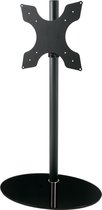 Cavus zwarte vloerstandaard met zwarte glazen voet voor TV's tot 65 inch - 150 cm hoog