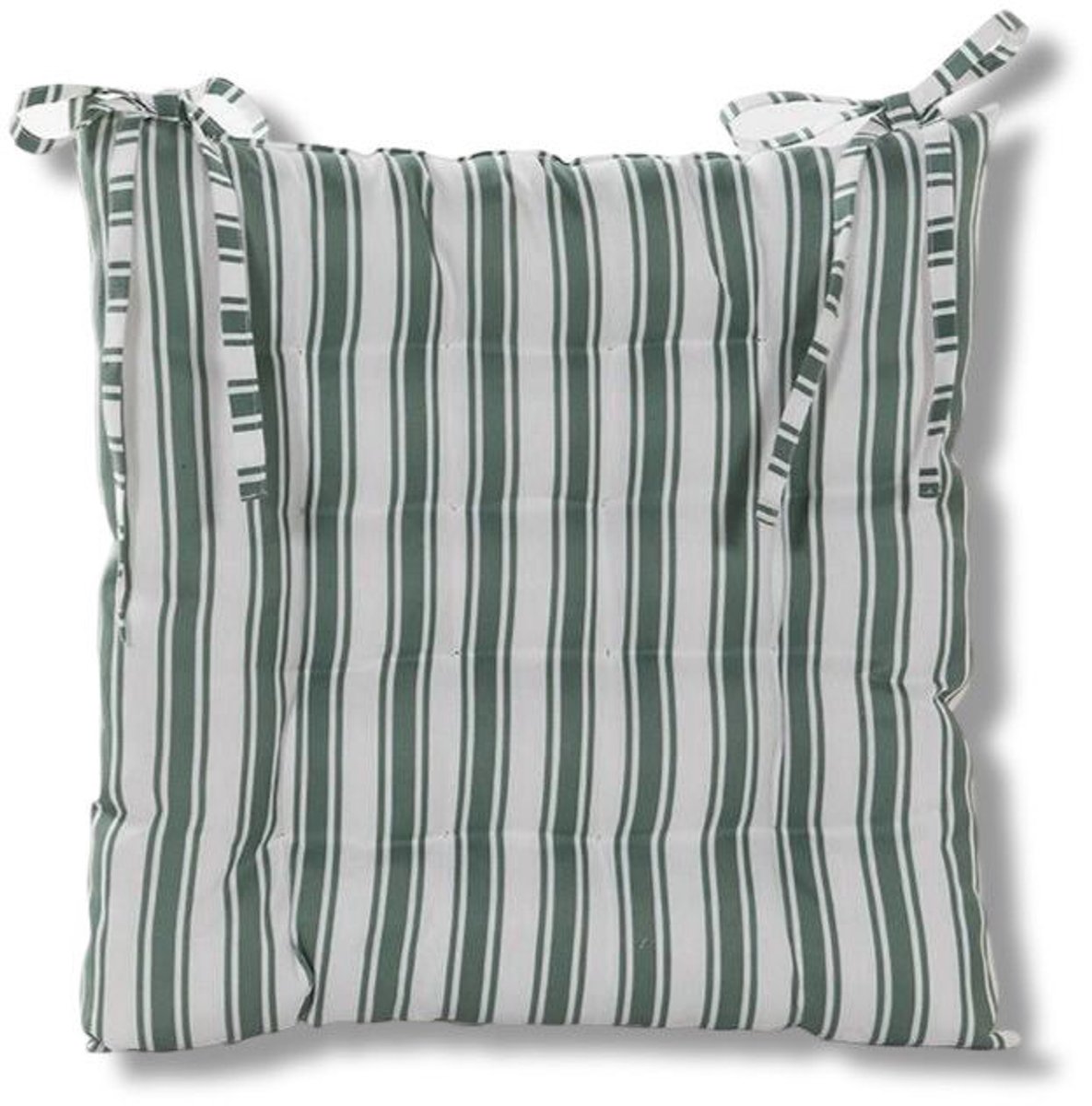 Annas collection - Stoelkussen 38x38 cm Groen Streep