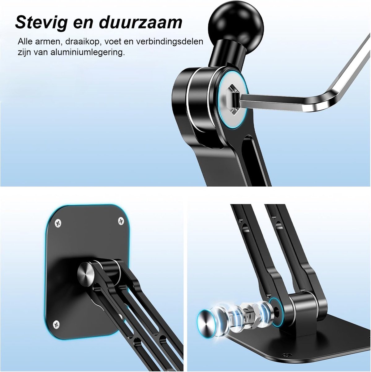 Tablet Wandhouder, Aluminium Tablet-Wandhouder, Compatibel met iPad Pro