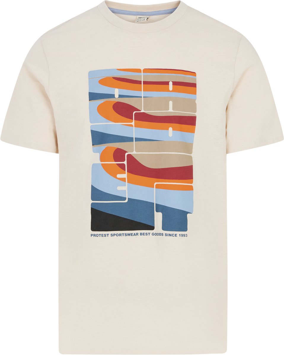 Protest Prtniagra – T shirt Heren – Korte mouwen – Ronde hals Kitoffwhite
