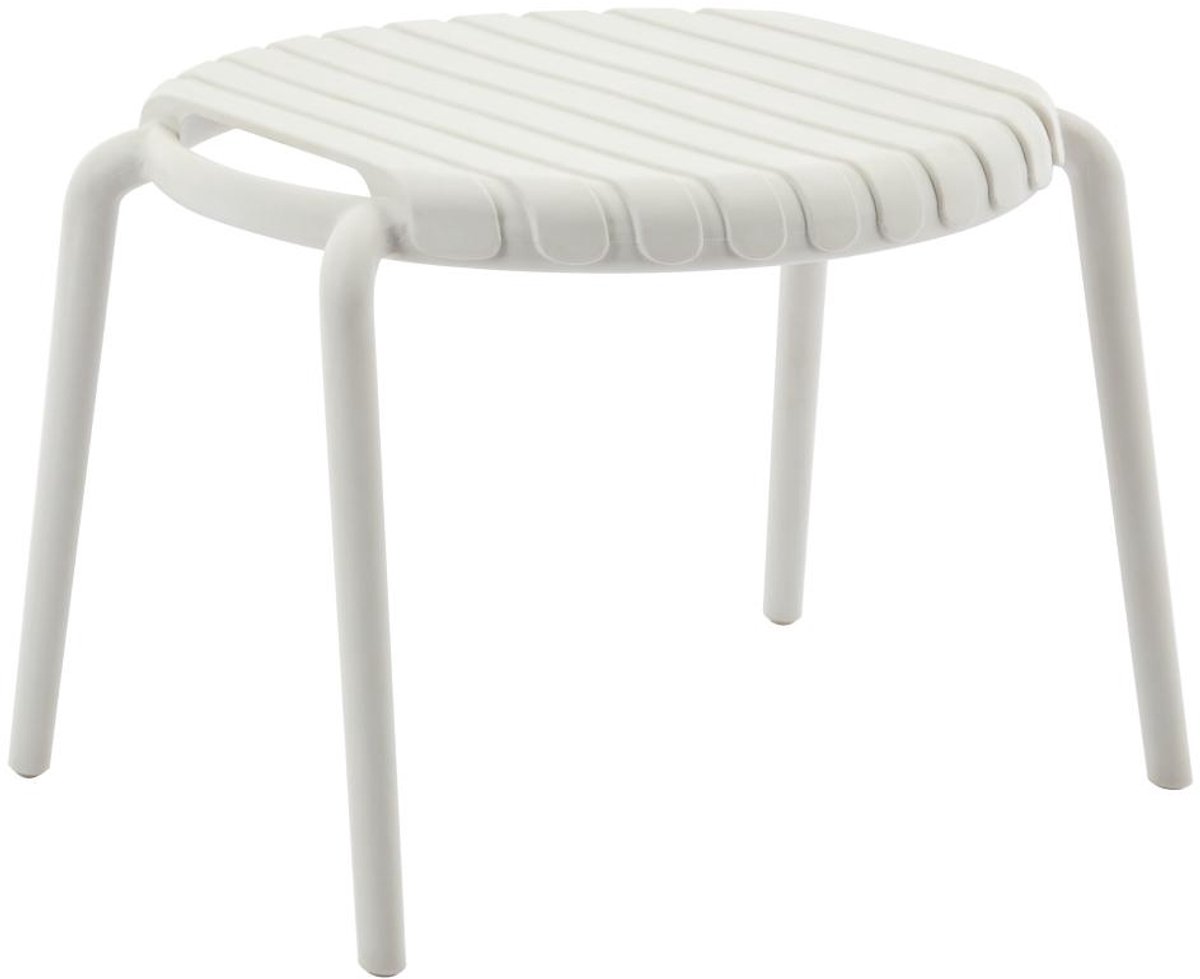 Vente-unique Opstapelbare tuinsalontafel van polypropyleen - Beige - SESEH van MYLIA L 55 cm x H 40.5 cm x D 50.5 cm