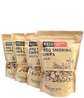 Voordeelpakket Rookhout Chips - beech, oak, cherry, apple - 4x 1700 ml