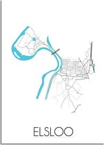 DesignClaud Elsloo Plattegrond poster  - A3 + Fotolijst zwart (29,7x42cm)
