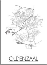 DesignClaud Oldenzaal Plattegrond poster  - A3 + Fotolijst zwart (29,7x42cm)