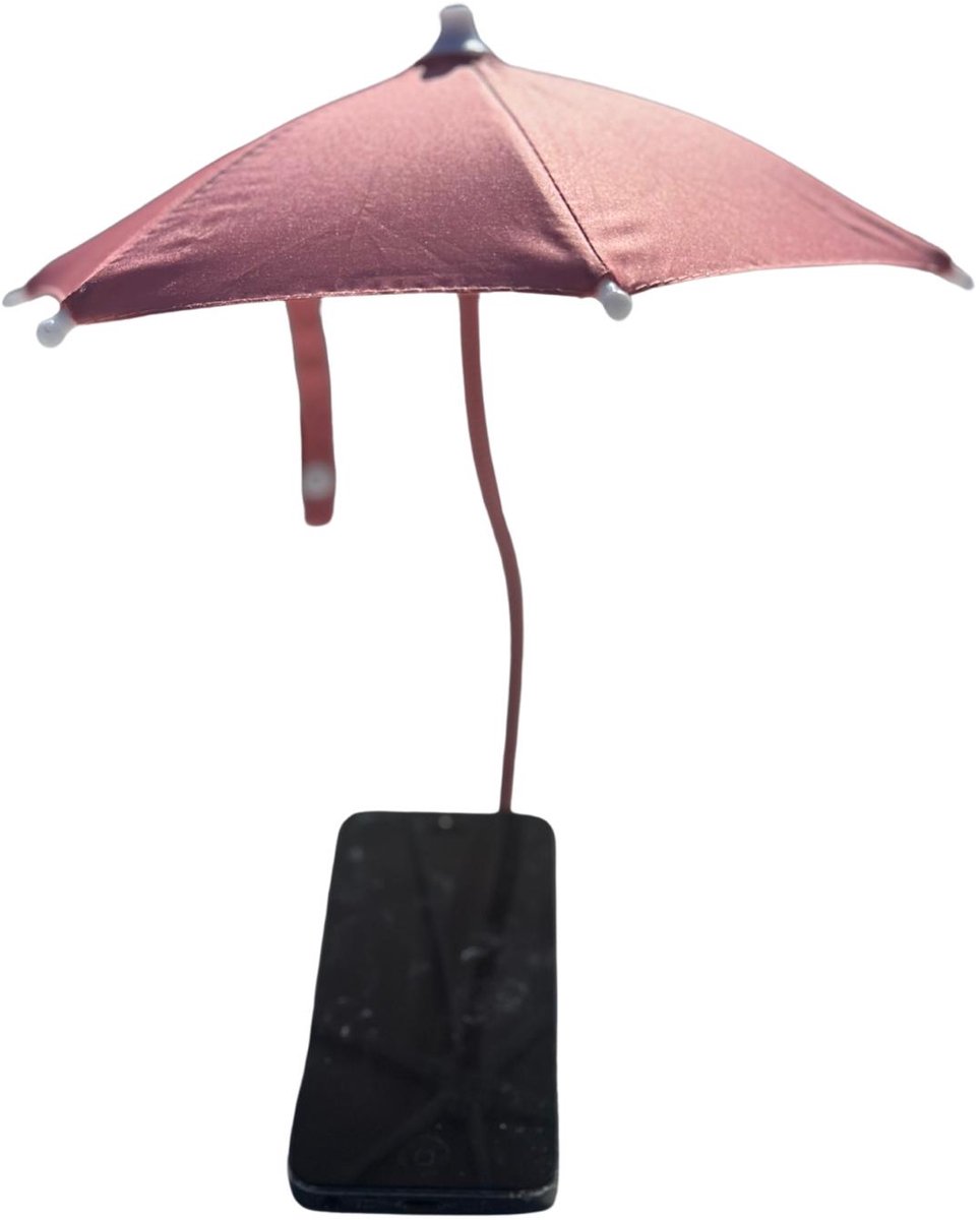 Magnetische telefoon parasol roze - Geleverd met extra magneet ring - Telefoon paraplu - Zonnescherm telefoon - Hitte bescherming telefoon