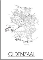 DesignClaud Oldenzaal Plattegrond poster - A2 + fotolijst zwart (42x59,4cm)