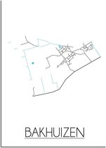 DesignClaud Bakhuizen Plattegrond poster - A2 + fotolijst wit (42x59,4cm)