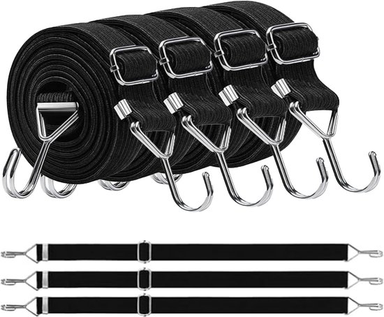 6 X Spanrubber Met Haak - Rubber - Spanrubbers Voor Tent Tentelastieken Spanrubbers Spanelastiek