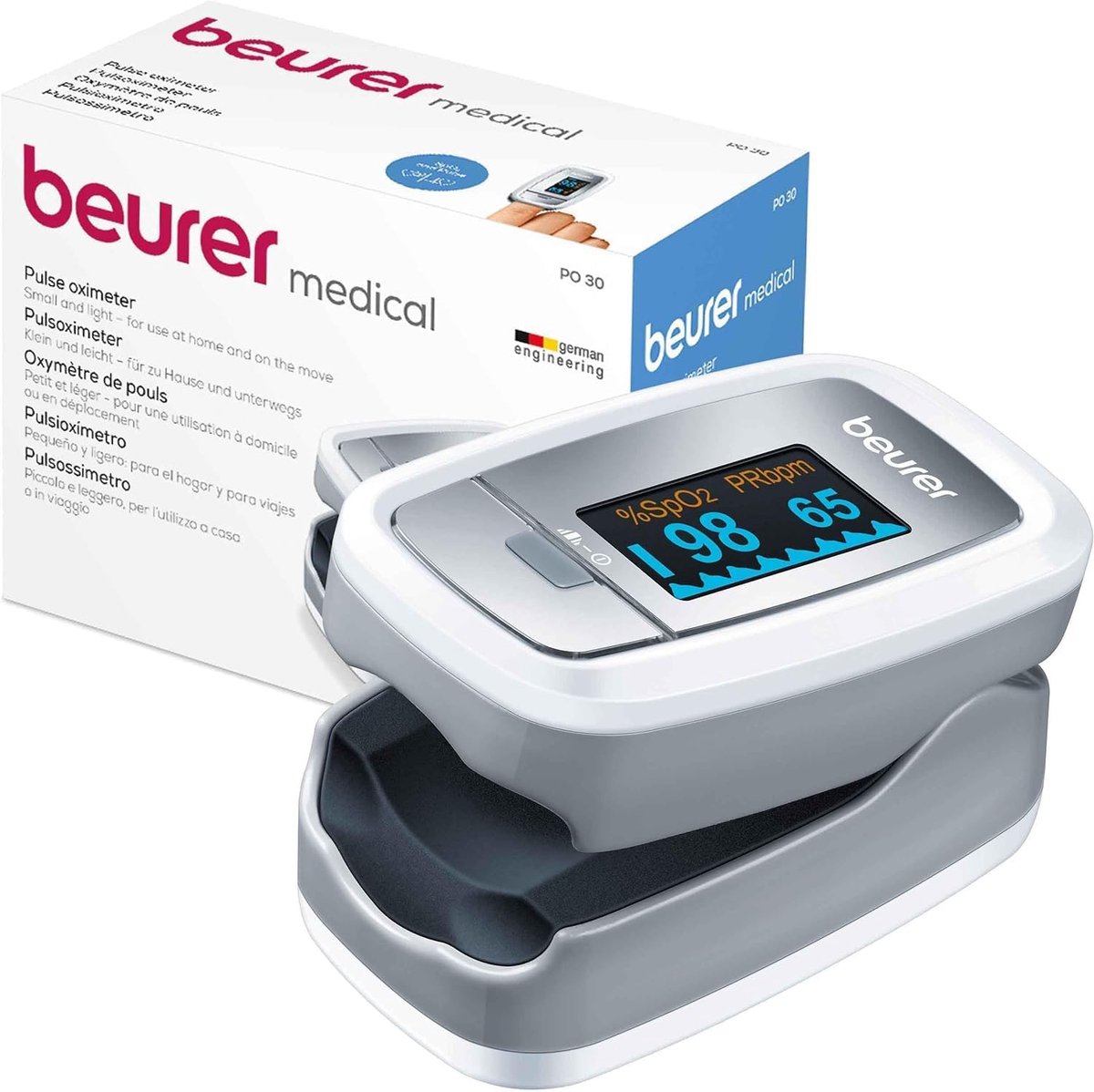 Saturatiemeter en Pulsoxymeter voor Zuurstofsaturatie (SpO2) en Hartslagmeting